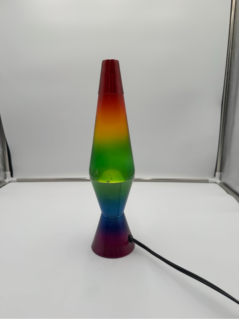 Vintage Rainbow Lava Lamp 14 Inch Color Changing Retro Tested Works